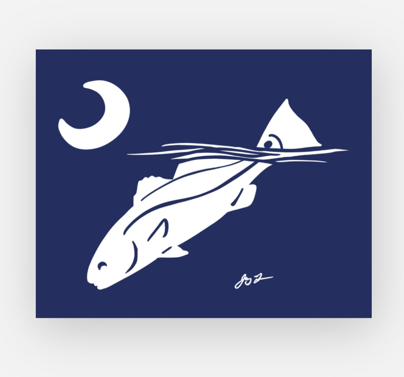 SC Redfish and Crescent Moon Decal
