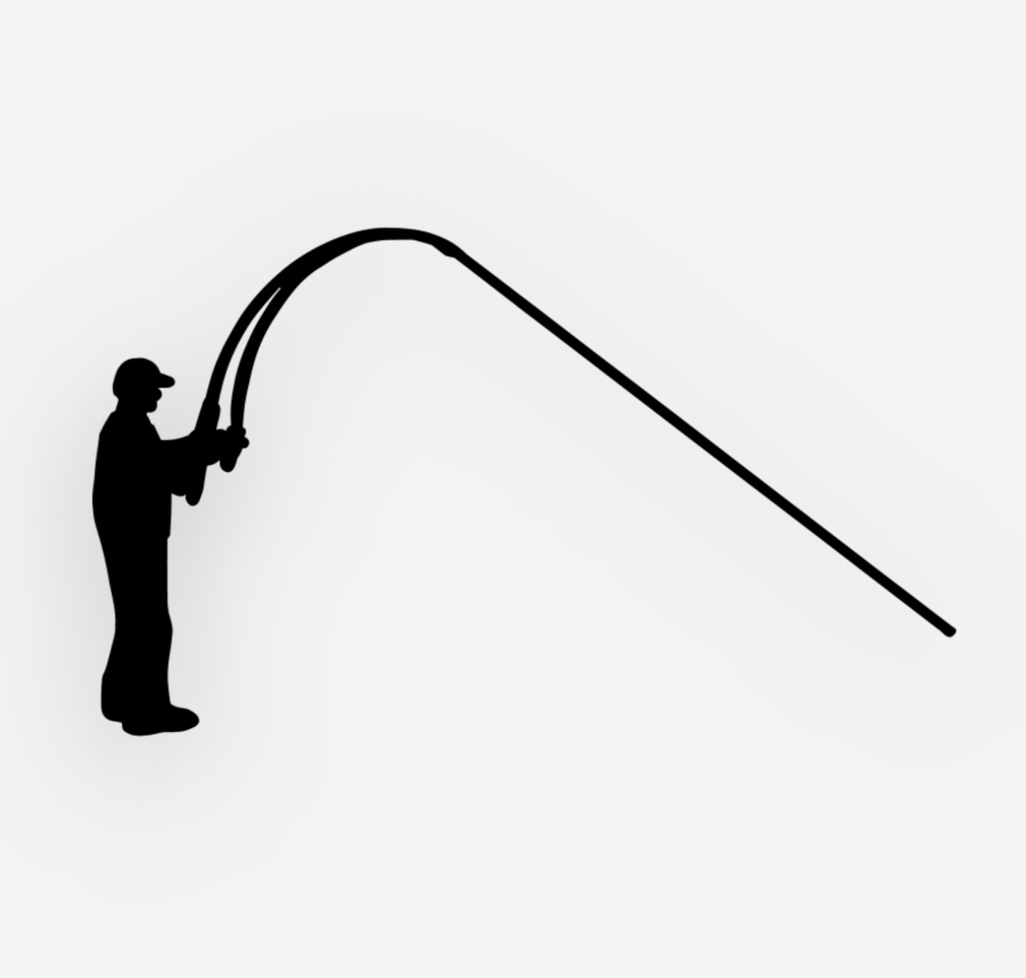 Spin Reel Fishing Guy Vinyl Cutout Decal