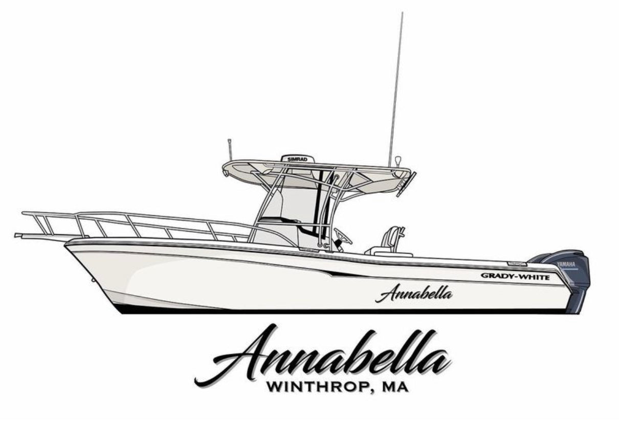 Custom Boat Line Drawings 50% Deposit (Read Description!)