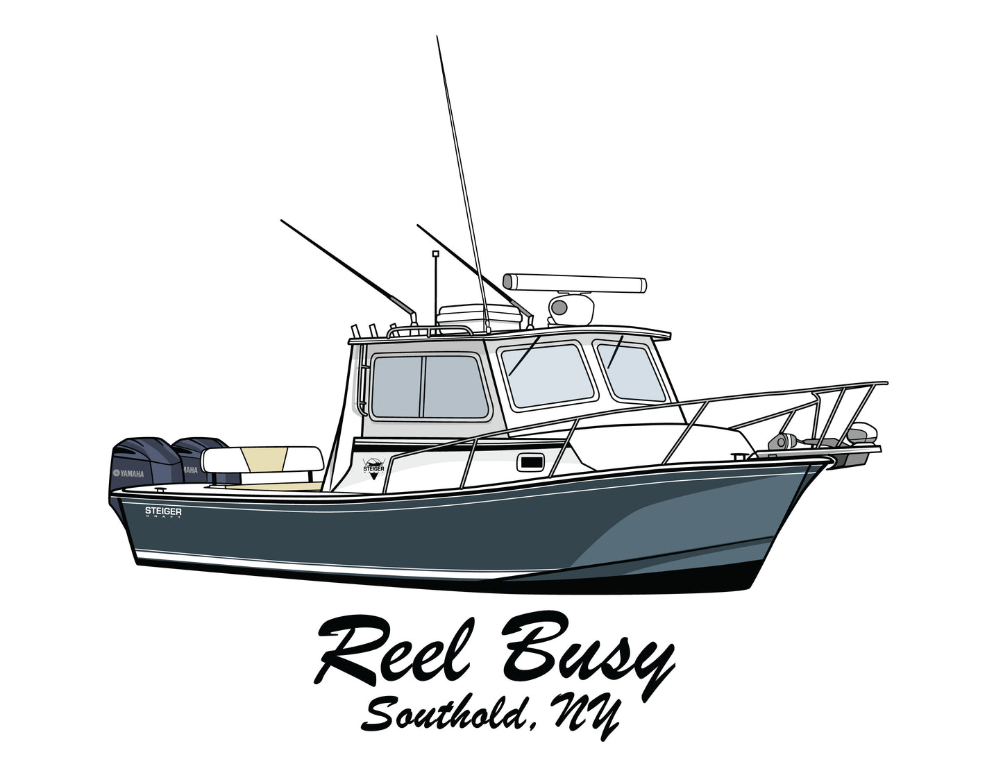 Custom Boat Line Drawings 50% Deposit (Read Description!)