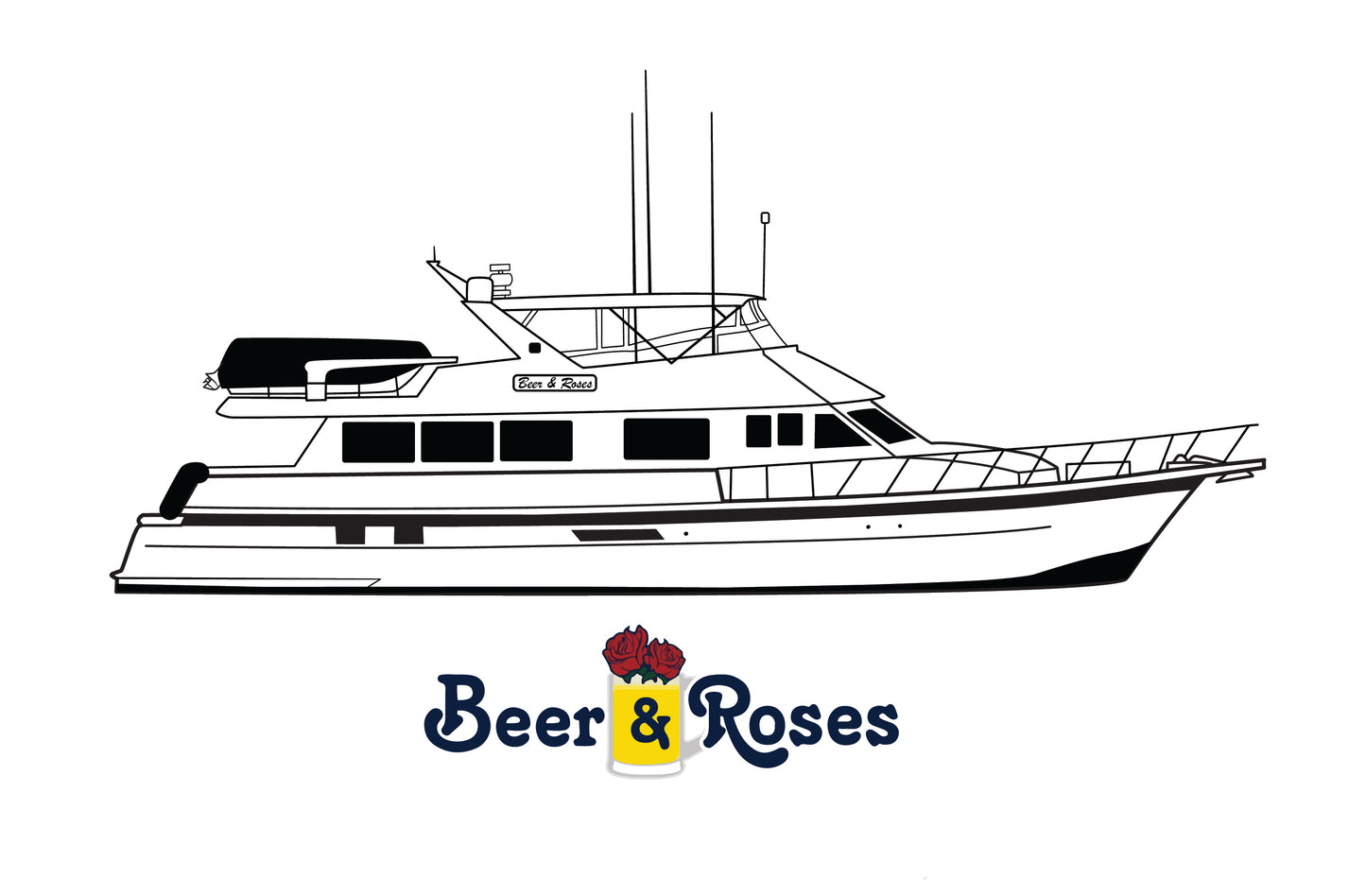 Custom Boat Line Drawings 50% Deposit (Read Description!)