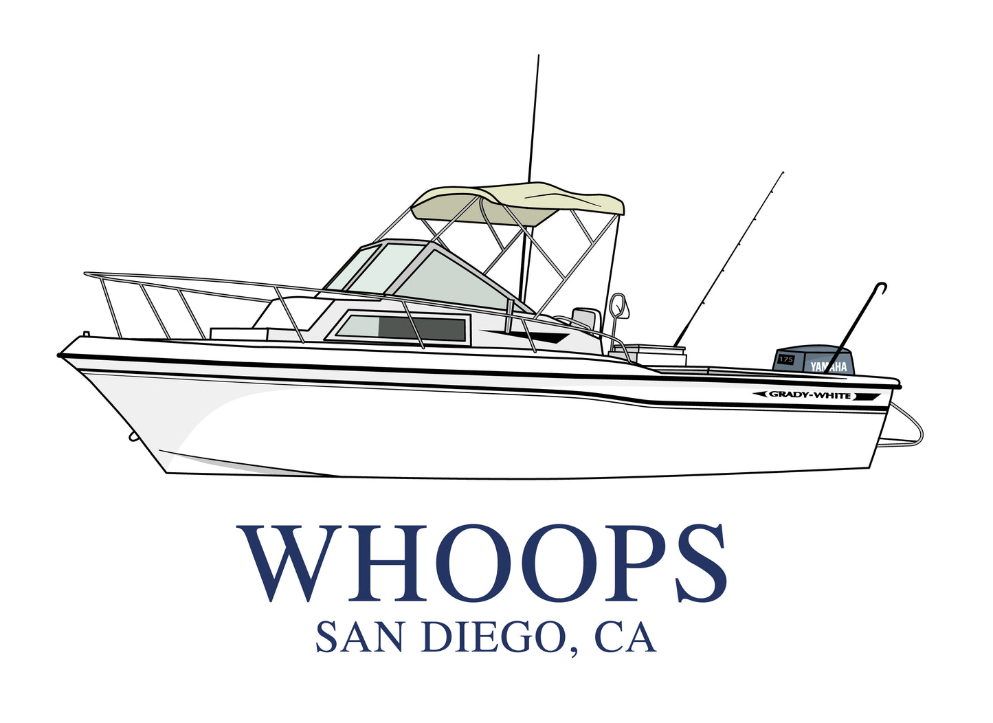 Custom Boat Line Drawings 50% Deposit (Read Description!)